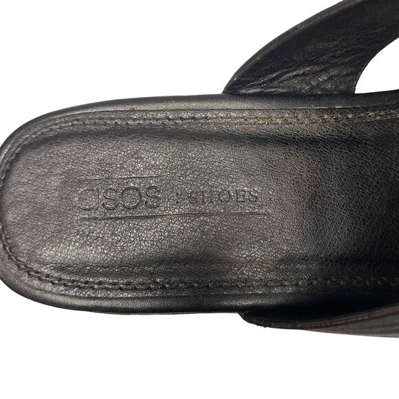 ASOS DESIGN Natty Chunky Platform Heeled Mules Black Size 9 Punk Grunge Sandal - Picture 6 of 6